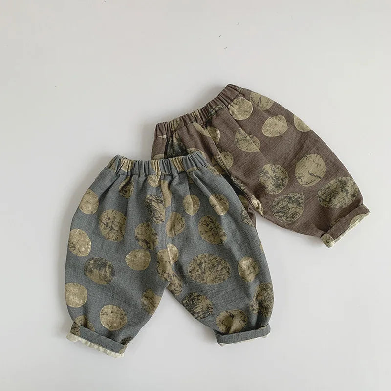Vintage Cotton Print Pants