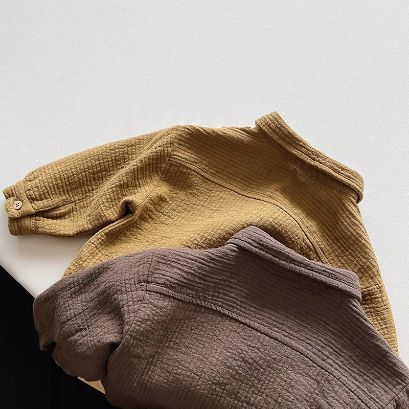 Crinkle Cotton Button Shirt