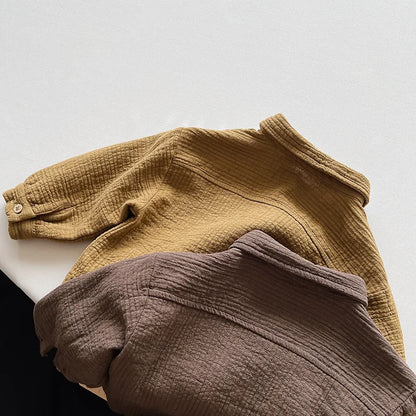 Crinkle Cotton Button Shirt