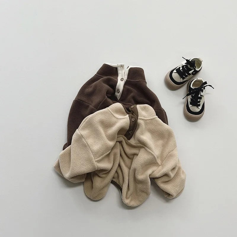 Half Button Fleece Turtleneck Sweatshirt