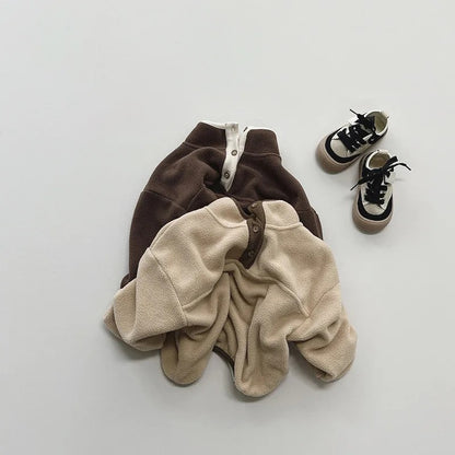 Half Button Fleece Turtleneck Sweatshirt