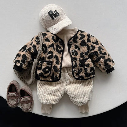 Warm Fleece Leopard Print Jacket