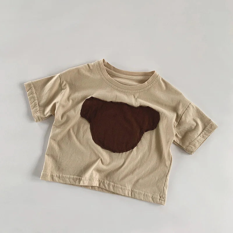 Cotton Bear Patched T-Shirt