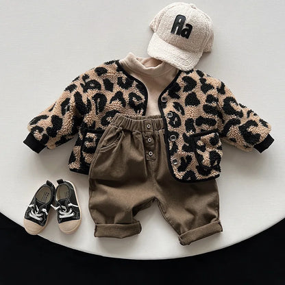 Warm Fleece Leopard Print Jacket