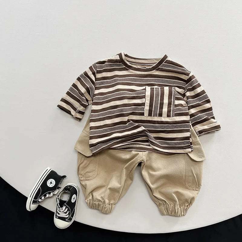 Striped Pocket Long Sleeve Shirt