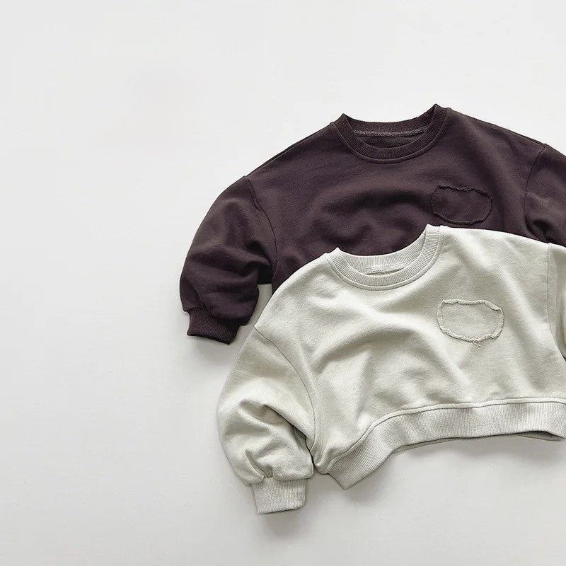 Drop Shoulder Cropped Crewneck Sweatshirt