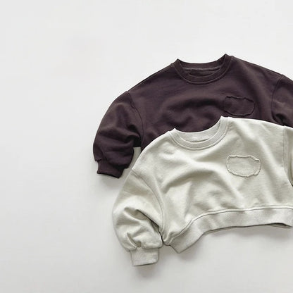 Drop Shoulder Cropped Crewneck Sweatshirt