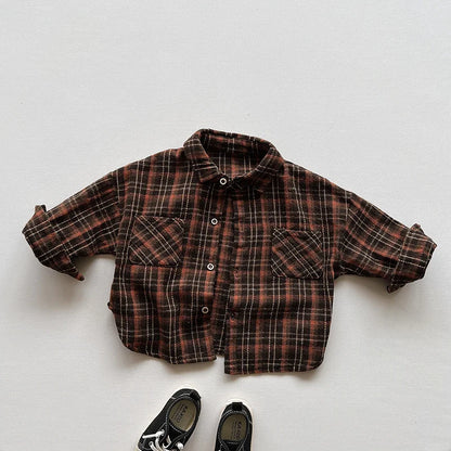 Cotton Plaid 90s Button Top