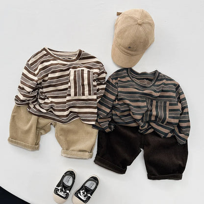 Striped Pocket Long Sleeve Shirt