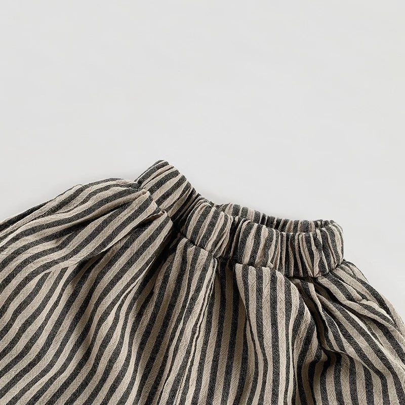 Linen Striped Shorts