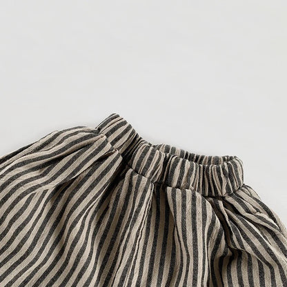 Linen Striped Shorts