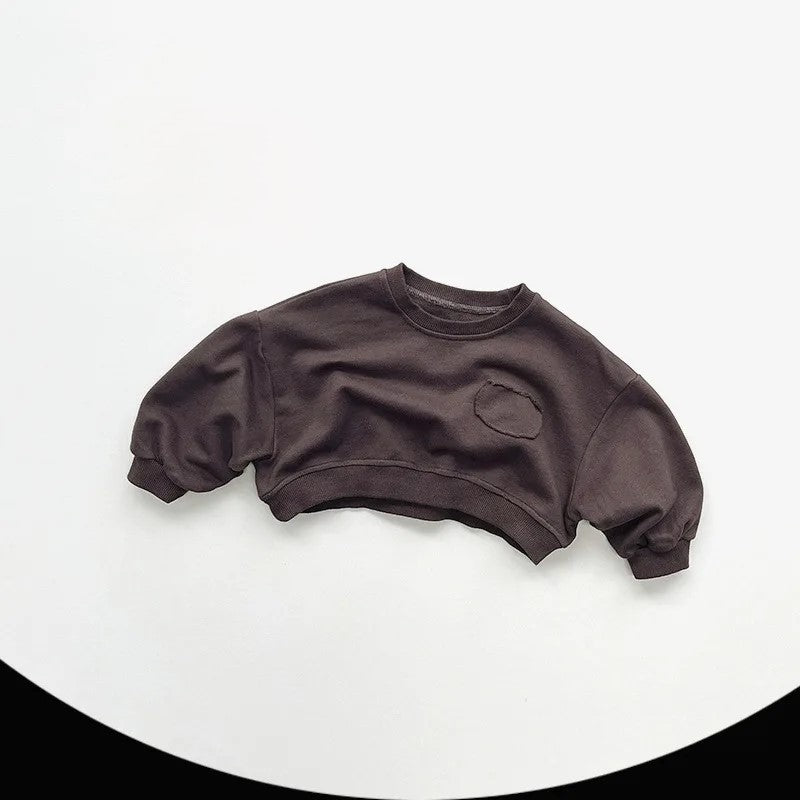 Drop Shoulder Cropped Crewneck Sweatshirt