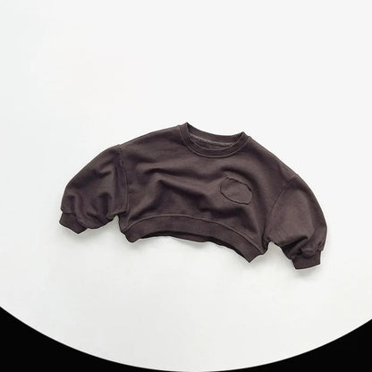 Drop Shoulder Cropped Crewneck Sweatshirt