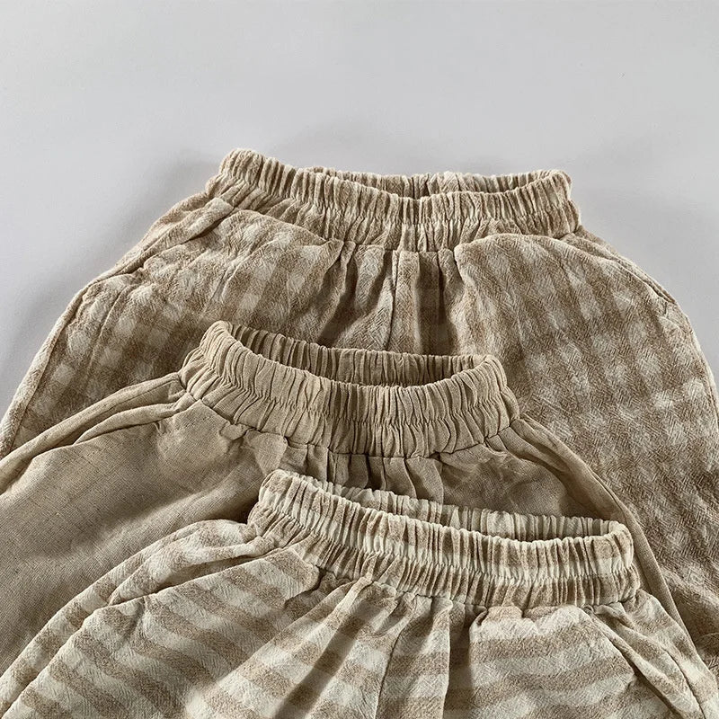 Linen Cream Shorts