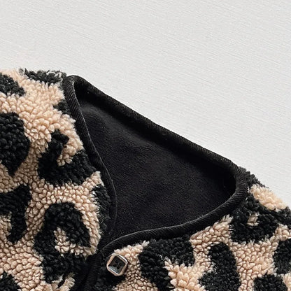 Warm Fleece Leopard Print Jacket