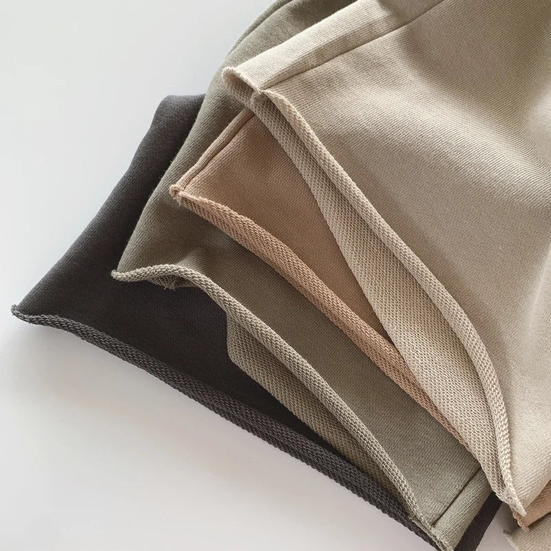 Cotton Solid Long Shorts