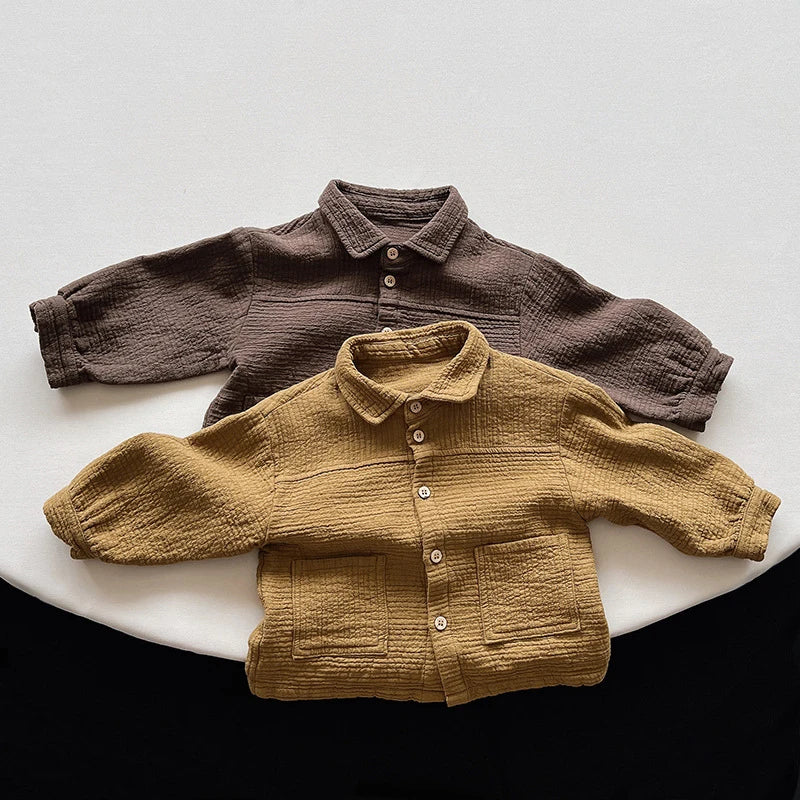 Crinkle Cotton Button Shirt