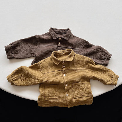 Crinkle Cotton Button Shirt