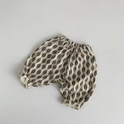 Cotton Geometric Pants