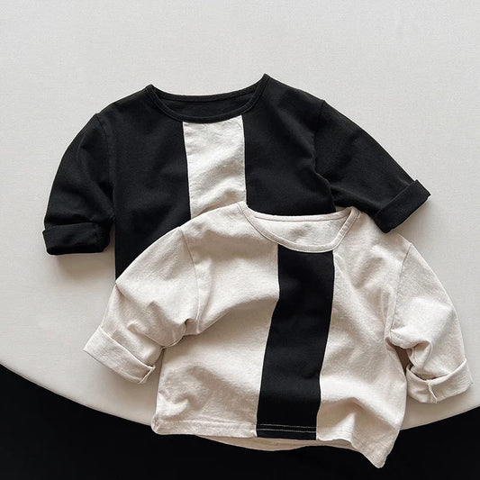 Linen 2-Colour Long Sleeve Top