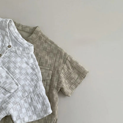 Cotton Plaid Pocket T-Shirt