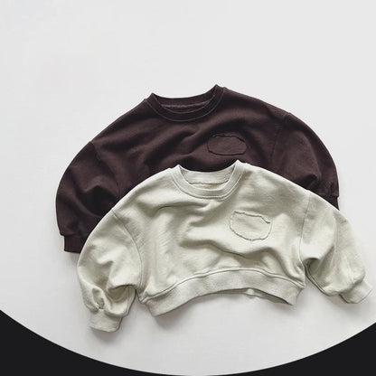 Drop Shoulder Cropped Crewneck Sweatshirt