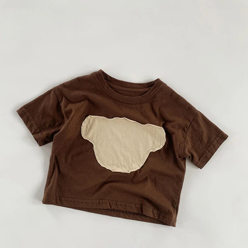 Cotton Bear Patched T-Shirt
