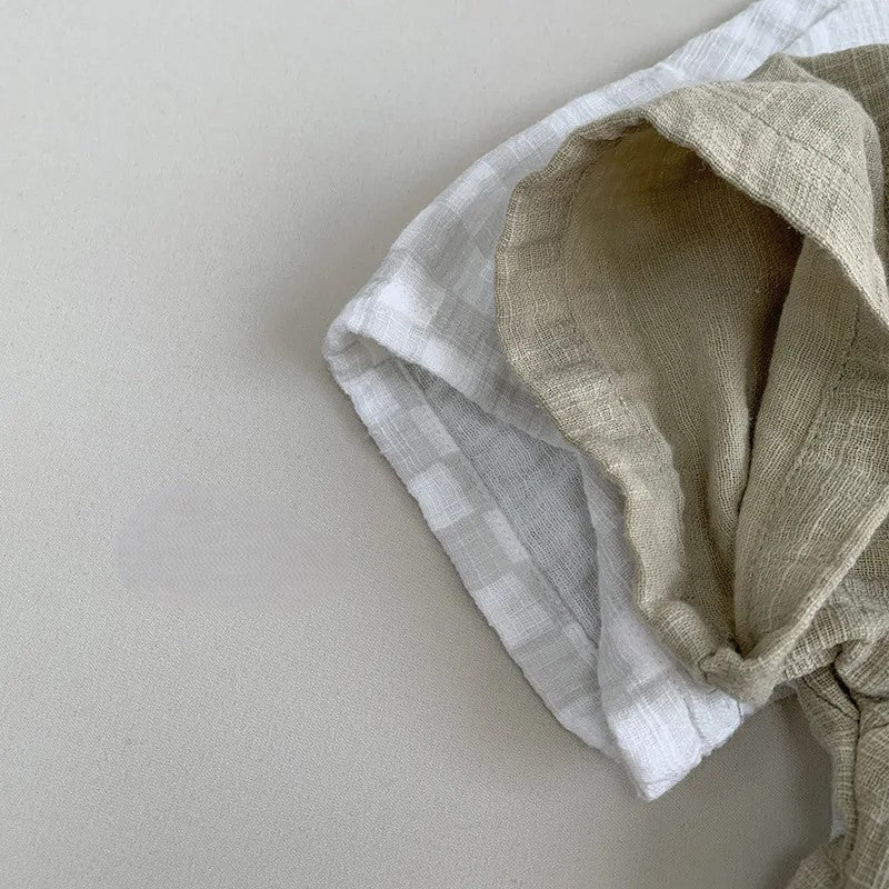 Cotton Plaid Pocket T-Shirt