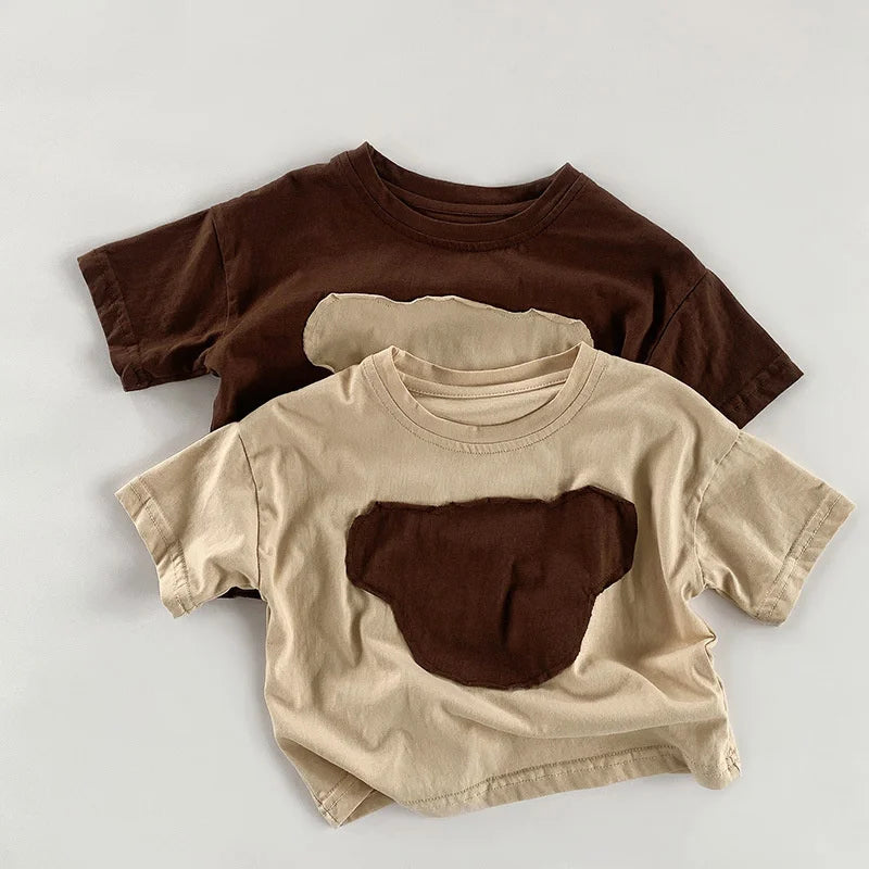 Cotton Bear Patched T-Shirt