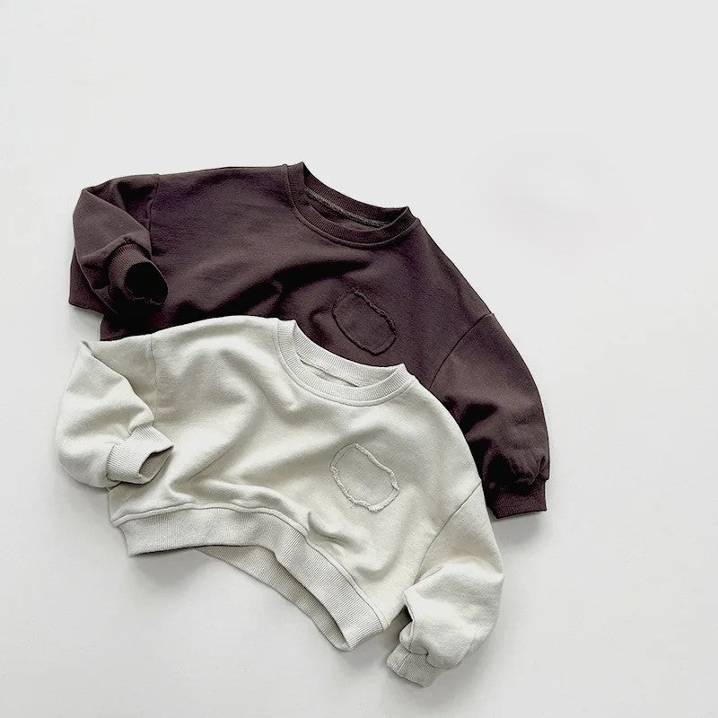 Drop Shoulder Cropped Crewneck Sweatshirt