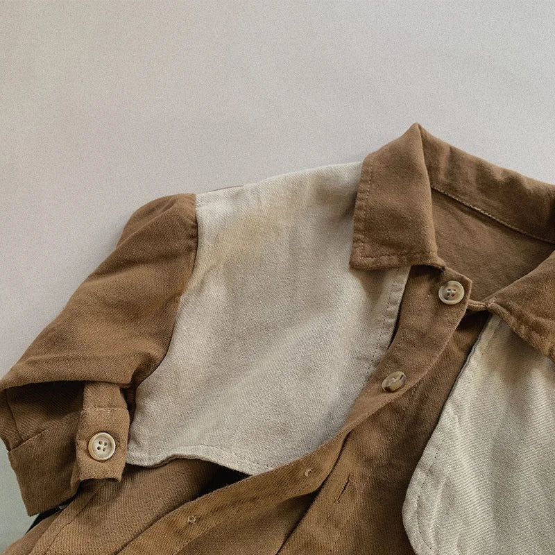 Oversized Caramel Button Top