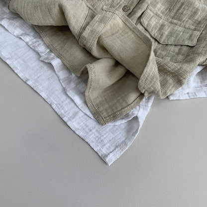 Cotton Plaid Pocket T-Shirt