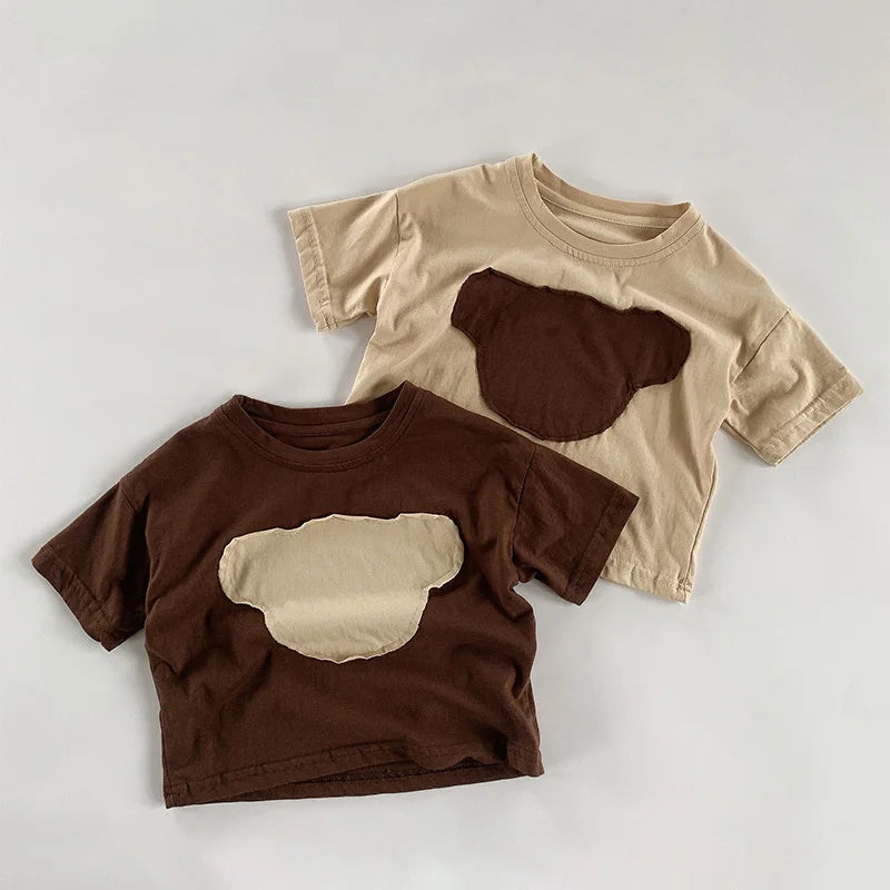 Cotton Bear Patched T-Shirt