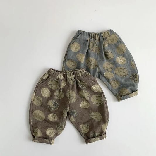 Vintage Cotton Print Pants