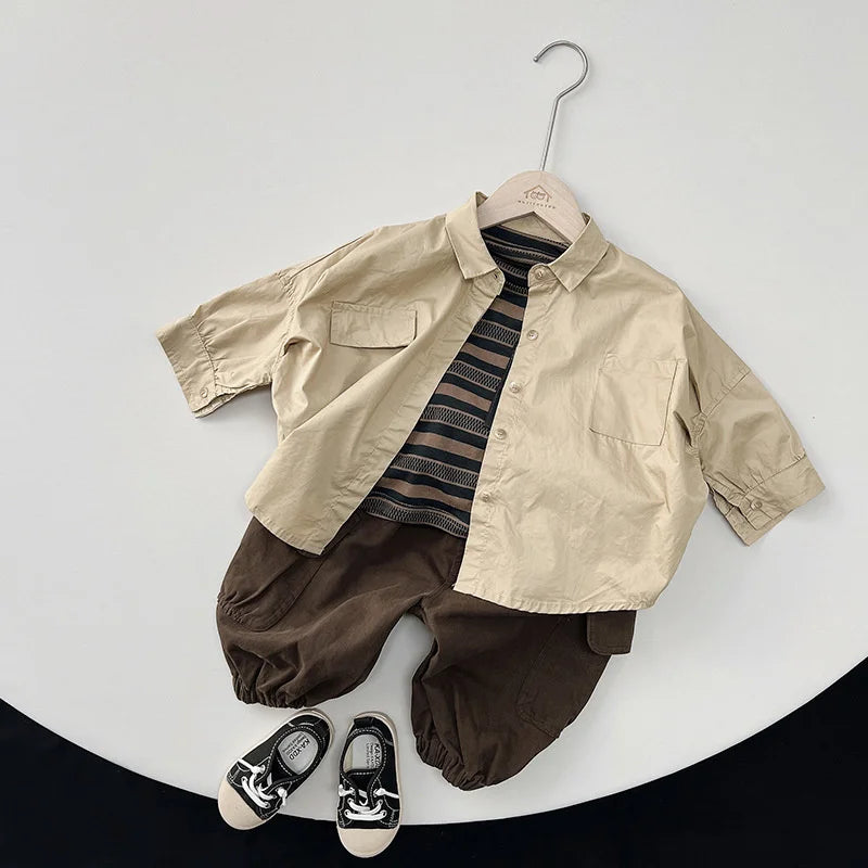 Striped Pocket Long Sleeve Shirt