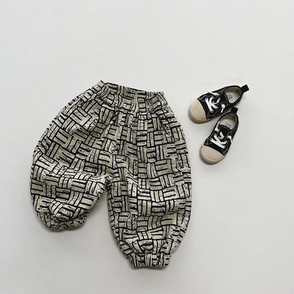 Winter Fleece Print Ivory Pants