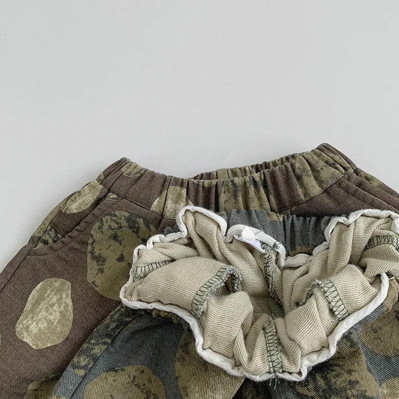 Vintage Cotton Print Pants