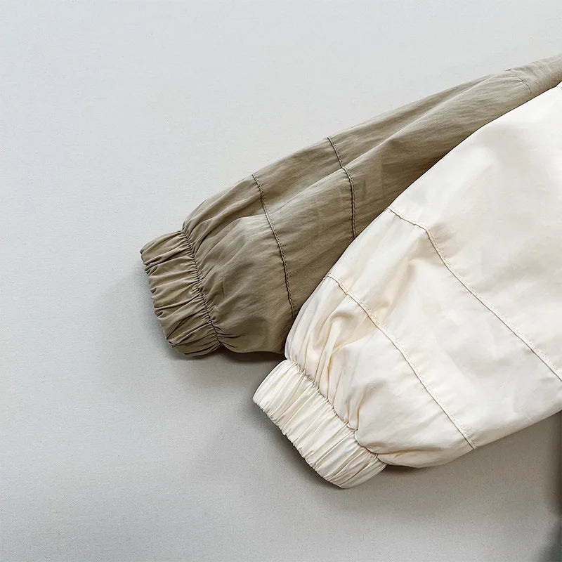 Cotton Solid Zipper Coat