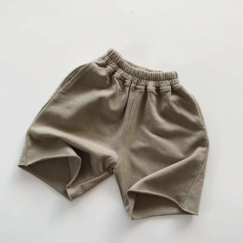 Cotton Solid Long Shorts