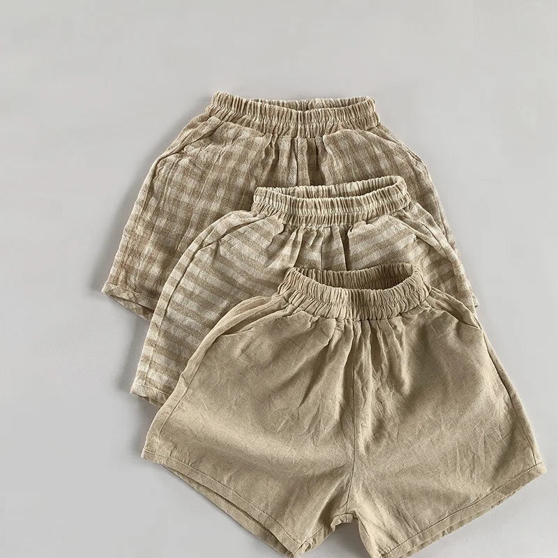 Linen Cream Shorts