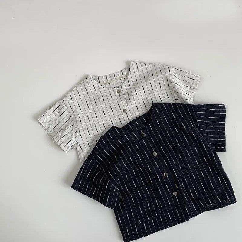 Cotton Striped Pocket T-Shirt