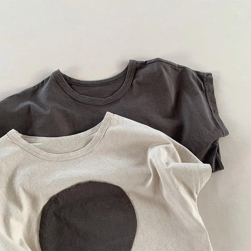 Cotton Circle Patched T-Shirt