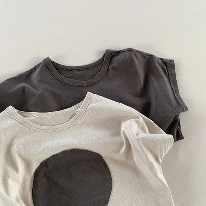 Cotton Circle Patched T-Shirt