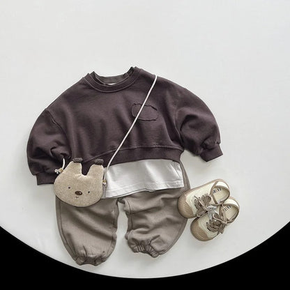 Drop Shoulder Cropped Crewneck Sweatshirt