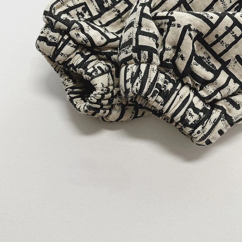 Winter Fleece Print Ivory Pants