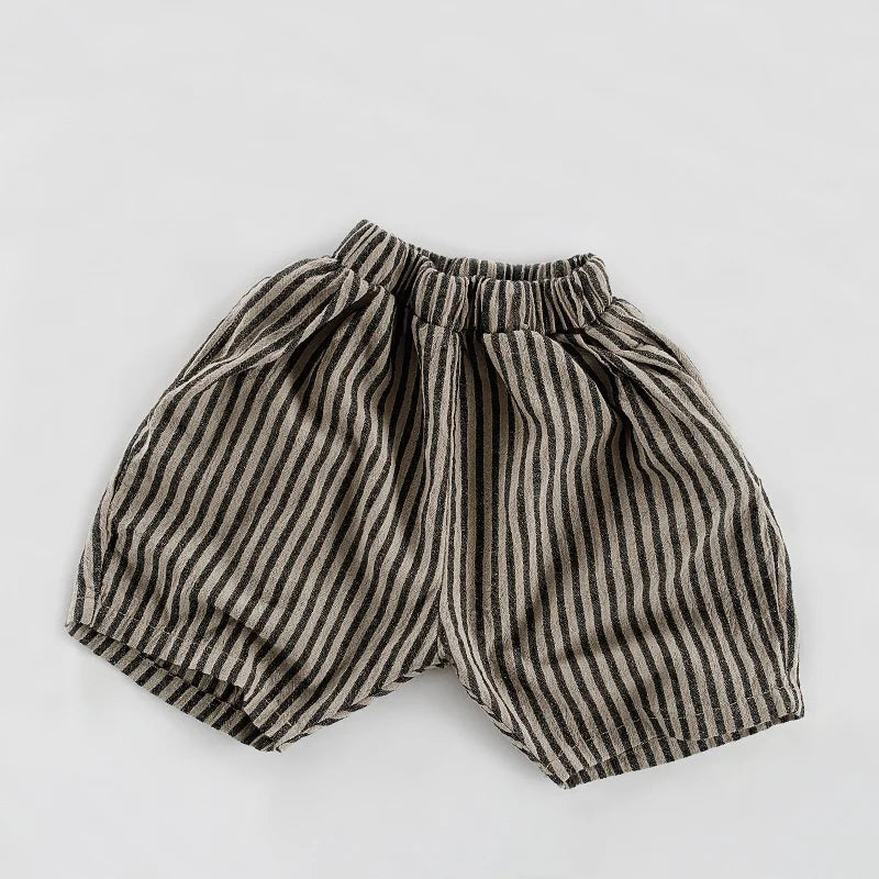 Linen Striped Shorts