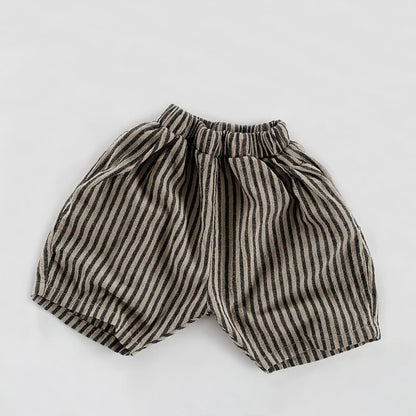 Linen Striped Shorts