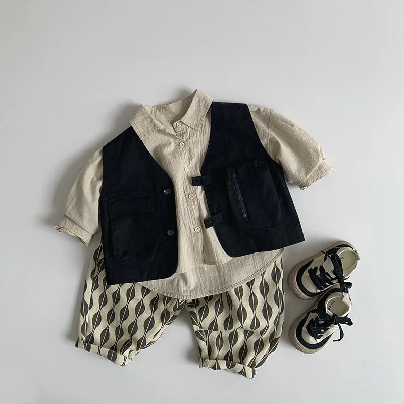 Cotton Geometric Pants