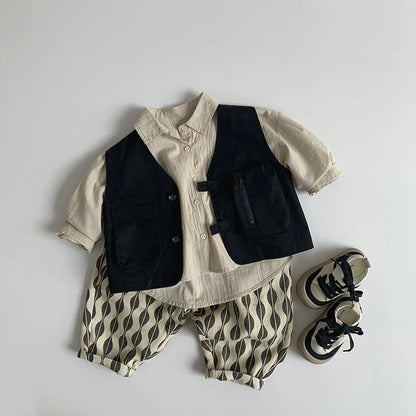 Cotton Geometric Pants