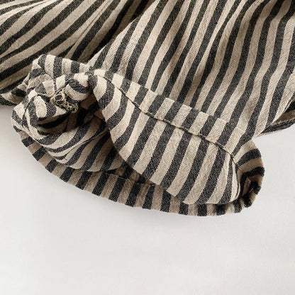 Linen Striped Shorts